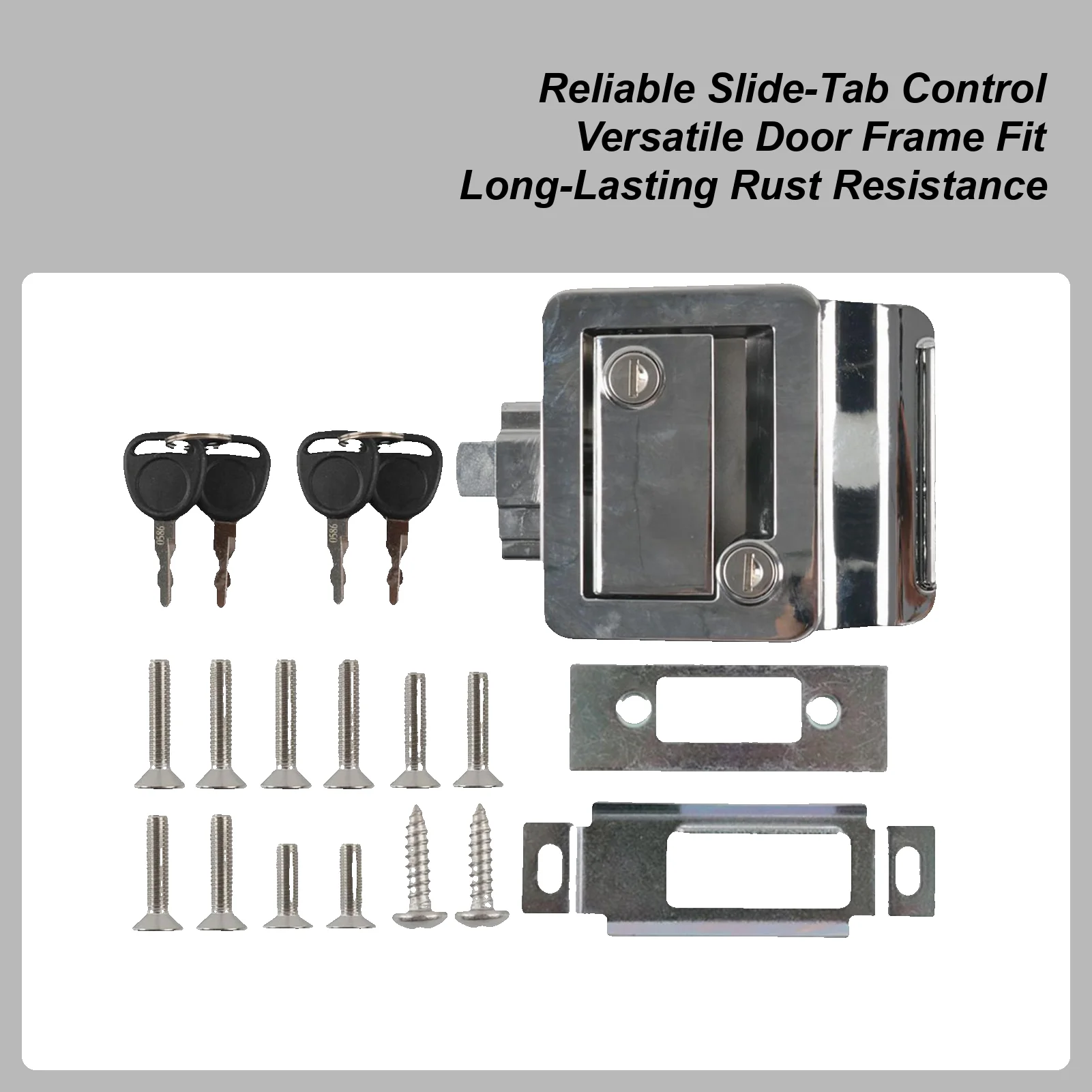 

Rv Door Latch Heavy Duty Anti-Theft Portable Hardware Travel Trailer Latch Door Lock Set For Motorhome Hauler Campervan Truck