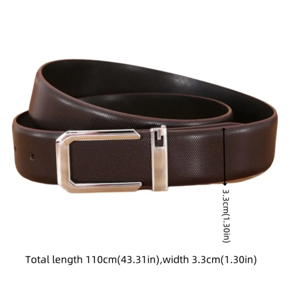 Ceinture en cuir réglable simple pour hommes, ceinture d'affaires, accessoires rétro, ceinture en métal pour jeans, 110cm