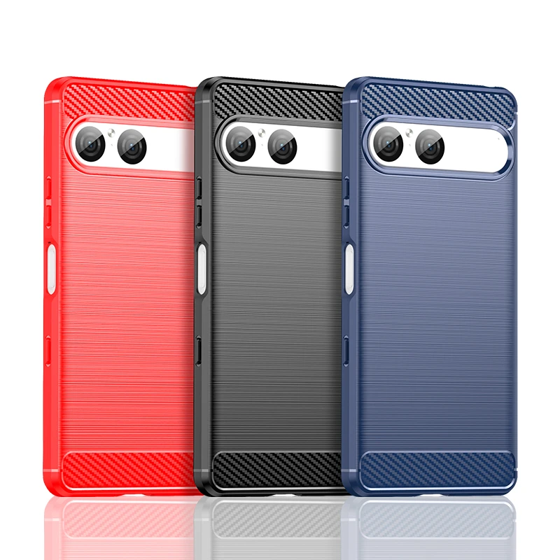 Para funda Sony Xperia 10 VII funda para Sony Xperia 10 VII funda trasera de fibra de carbono de silicona antigolpes para Sony Xperia 10 VII funda