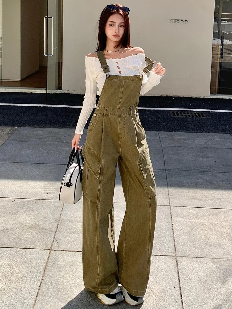 

Uyh Американский ретро-дизайн Спецодежда Sle Широкие джинсы Женские свободные брюки Agel прямого кроя с мешочком Повседневный хлопок