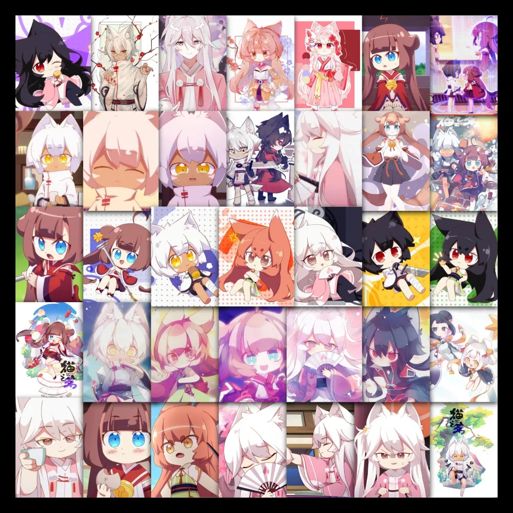 60 SZTUK Zdjęcia kotów Animacja Kreskówka Dekoracja Walizka samochodowa Etui na telefon komórkowy Naklejki materiałowe na notebooka