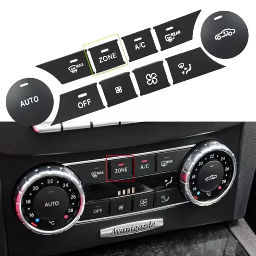 Black Car Central Air Conditioning Auto Buttons Cover Trim Stickers For Mercedes Benz C CLS GL GLK ML Class W204 W166 X204 C218