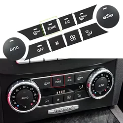 Black Car Central Air Conditioning Auto Buttons Cover Trim Stickers For Mercedes Benz C CLS GL GLK ML Class W204 W166 X204 C218