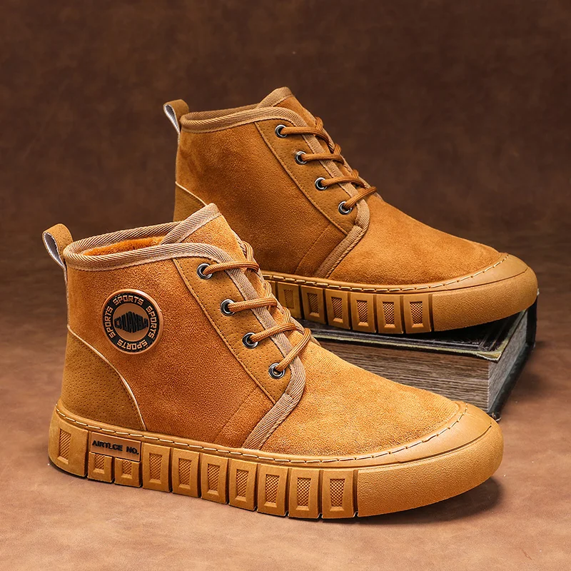 

Ботильоны на плоской подошве, кожаная дышащая мужская обувь, весна-осень 2023, новая мужская спортивная обувь, модные уличные ботинки