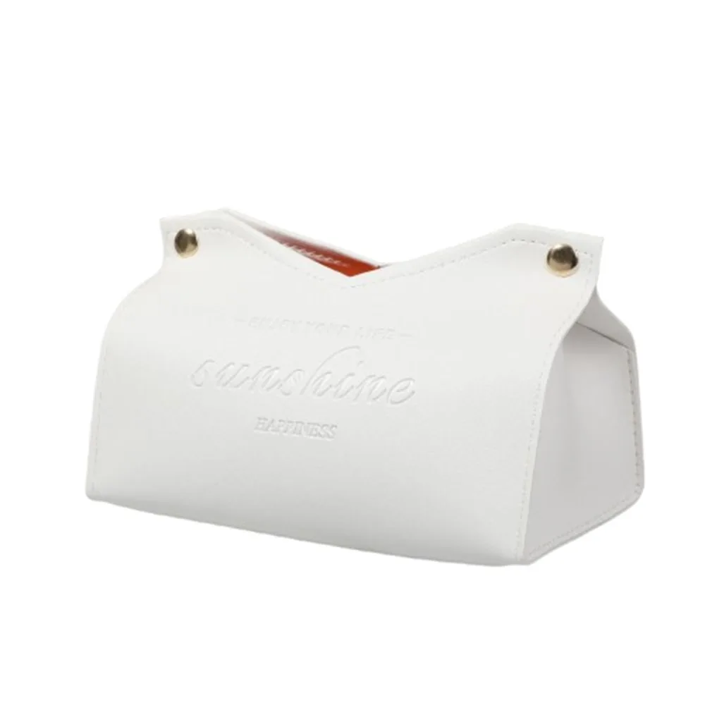 

Dustproof Solid Color Tissue Box Multi-purpose Foldable Toilet Paper Case Dispenser PU Leather Napkin Holder Car