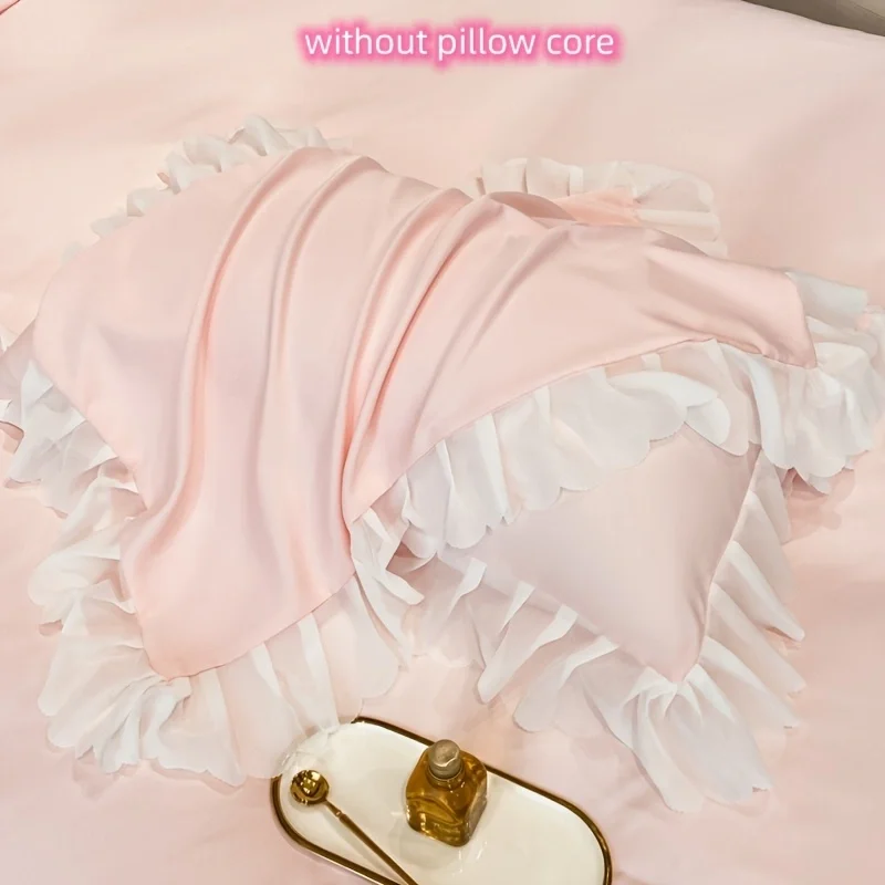 3pcs Lace Duvet Cover Set (1*Duvet Cover + 2*Pillowcase, Without Core),lace Bedding Set,for girls Bedroom gest room