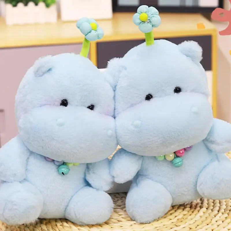 

25cm Cute Hippo Plush Toys Soft Huggable Pillow Appease Doll Creative Stuffed Animal Hippo Plush Doll Home Decoration Kids Gifts