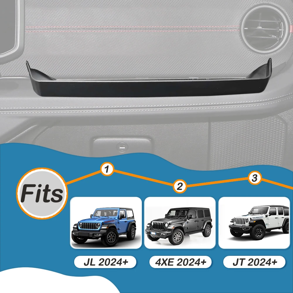GrabTray Passenger Storage Box Grab Handle Organizer for Jeep Wrangler JL Gladiator JT 4XE 2024-2026 Car Interior Accessories