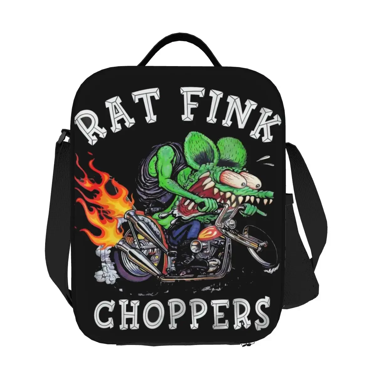 Custom Anime Cartoon Rat Fink Lunch Bag Men Women Thermal Cooler Insulated Lunch Box for Student School