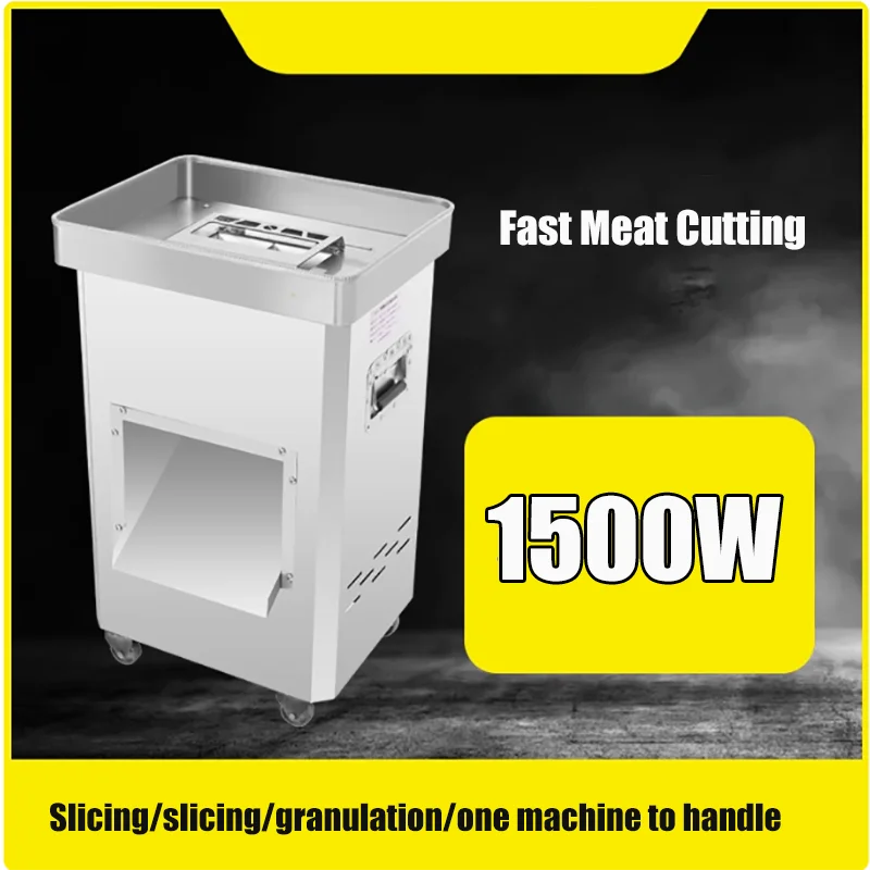 Meat Cutter Fast Meat Slicer Electric Commercial Slicer Shred Fully Automatic Dicing Machine Stainless Steel Cut Pieces