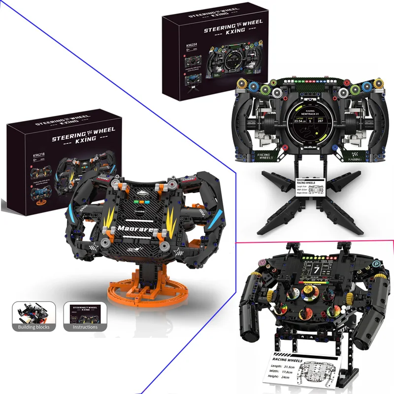

Simulation Racing Car Steering Wheel Model Building Blocks Boys Assembly Cars Parts Collectible MOC Bricks Toys Adults DIY Gift