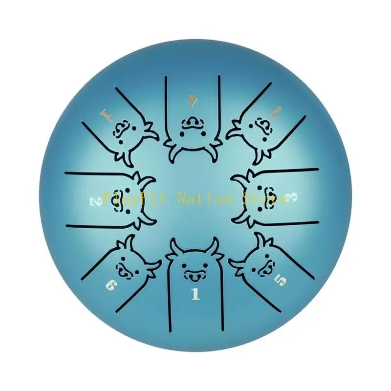 Picture 5: 242F Portable 12 Zodiac Ethereal Drum Percussion Instrument 8 Tone C Tongue Drum