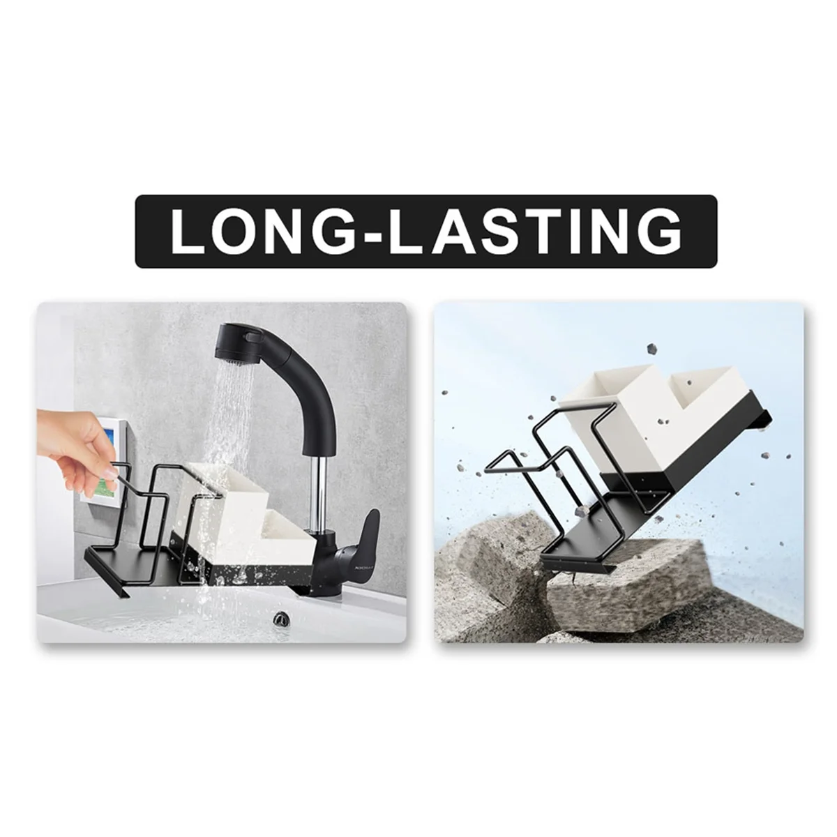 AB06 Metal Coffee & Tea Station Organizer Small Space for Office Disposable Paper Cups Holder Tea Bags, Coffee Pods Organizer