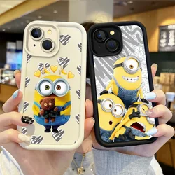 Cute Cartoon M-Minions Phone Soft Case for iPhone 16 15 14 13 12 11 Pro Max 16 15 14 8 7 6 Plus X XS Max Non-Slip Silicone Cover