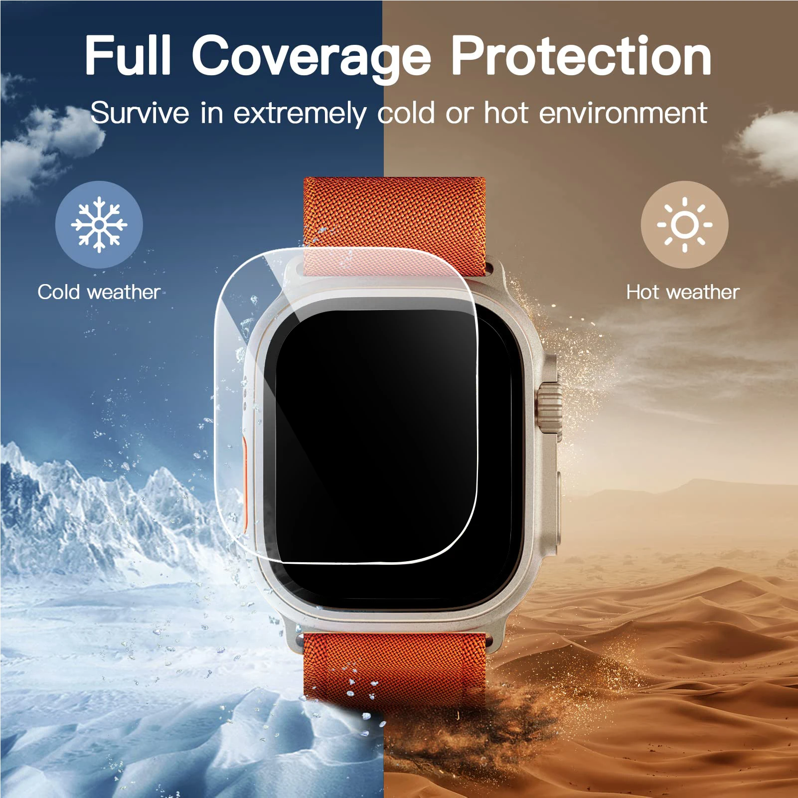 Tempered Glass Film for Apple Watch Ultra 2/Ultra Screen Protector Bubble-Free Anti-Scratch High Definition for iWatch 49mm Film