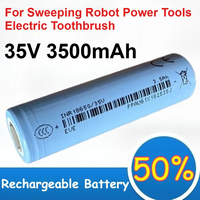 

Литий-ионный цилиндрический аккумулятор INR18650 3,5В 3500мАч для роботов-пылесосов, электроинструментов, электрических зубных щеток, перезаряжаемый