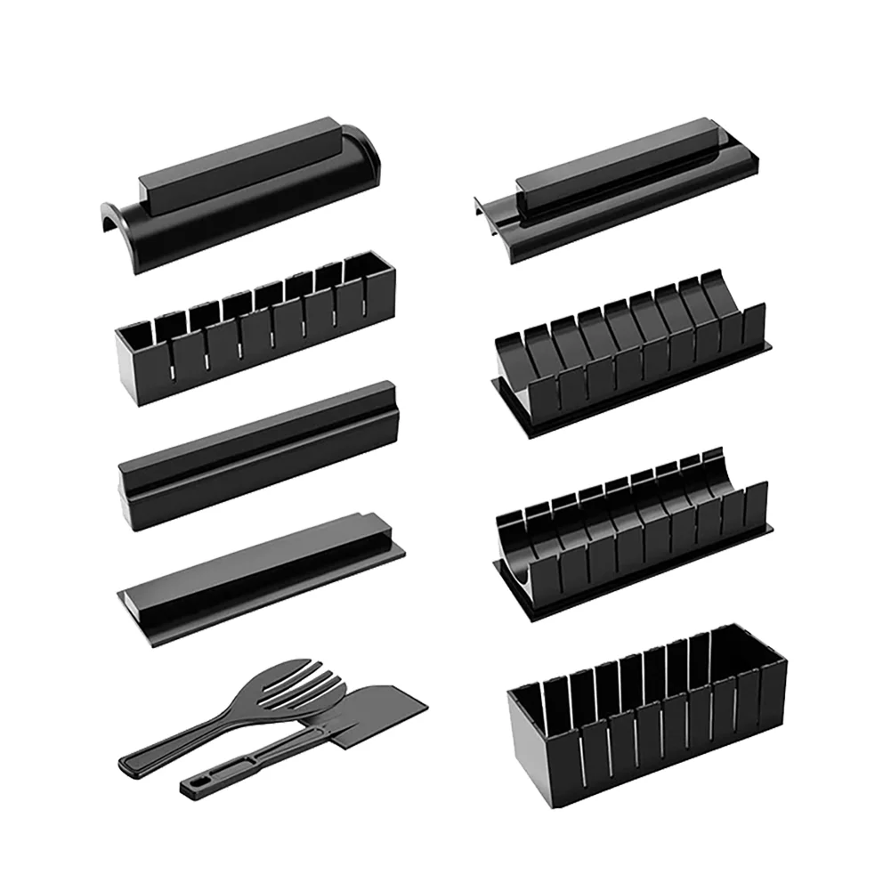 10Pcs/set Sushi Making Kit Japanese Rice Ball Cake Roll Mold DIY Home Sushi Making Tool Plastic Kitchen Sushi Maker Tools