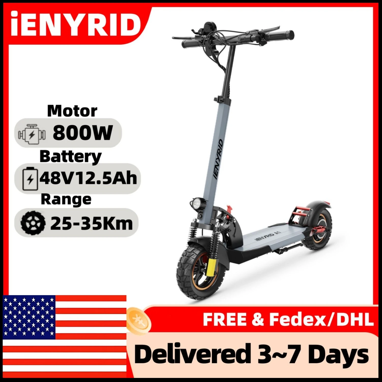 

Foldable Electric Scooter Peak 800W Motor 48V/12.5 AH E-Scooter Max Speed 45KM Per Hour Max Range 20-30KM Adult City E-Scooter