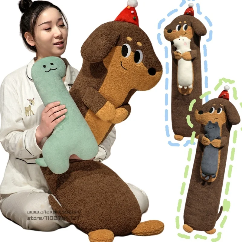 

Stuffed Long Strip Dachshund Plush Pillow Soft Long Dog Hug Dinosaur Bear Black Cat Plushie Leg Pillow For Bed Decor Plush Doll