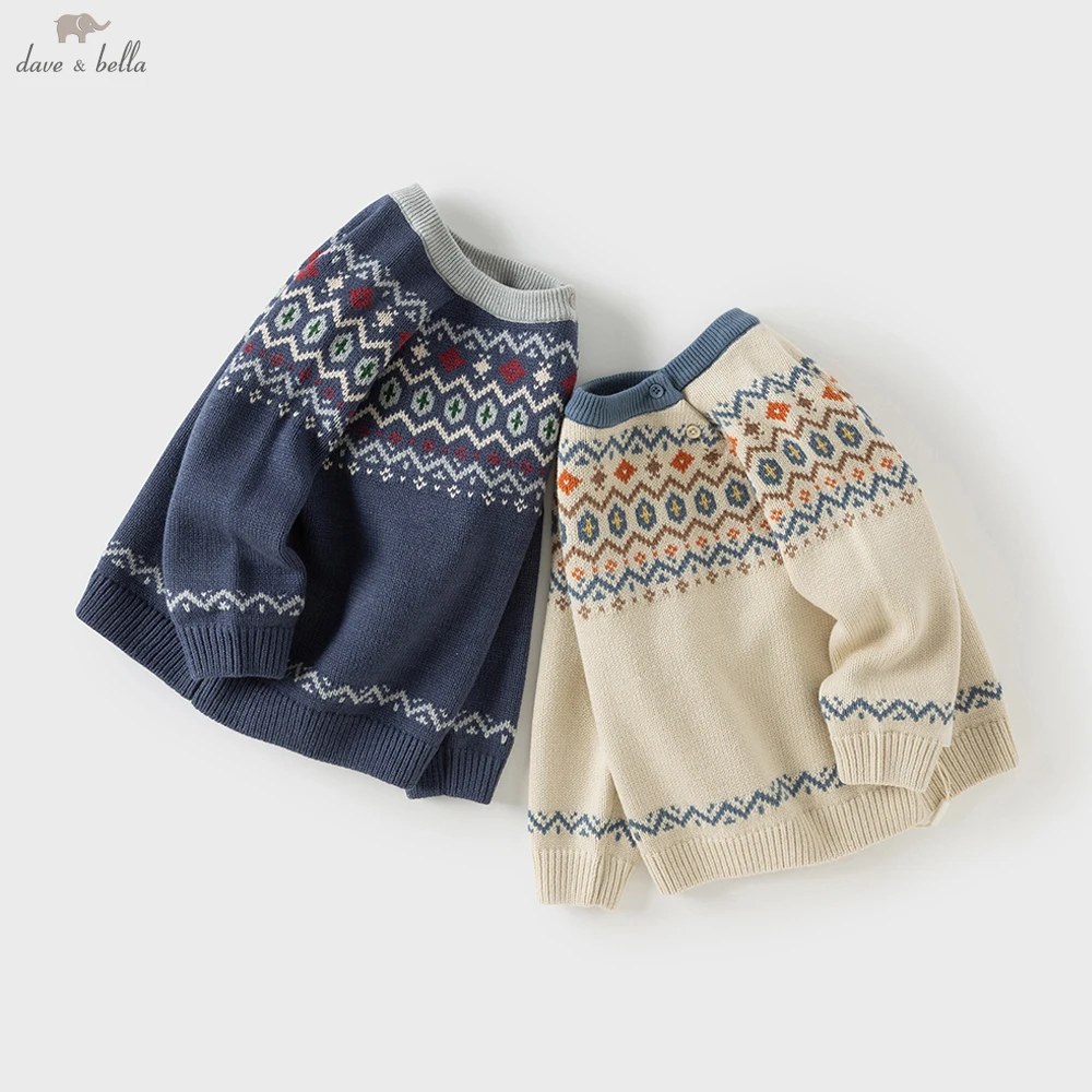 

Dave Bella Autumn Spring Pullover Sweater for Winter Boys Knitted Sweater Children Outerwear Coat Kids Clothes DB4253902
