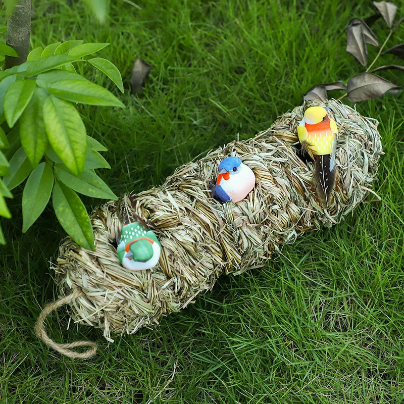 

Straw Bird Nest Natural Bird Hut For Outside Hand-Woven Roosting Nest Bird Hut For Garden Decoration Hummingbird House Pet Bird