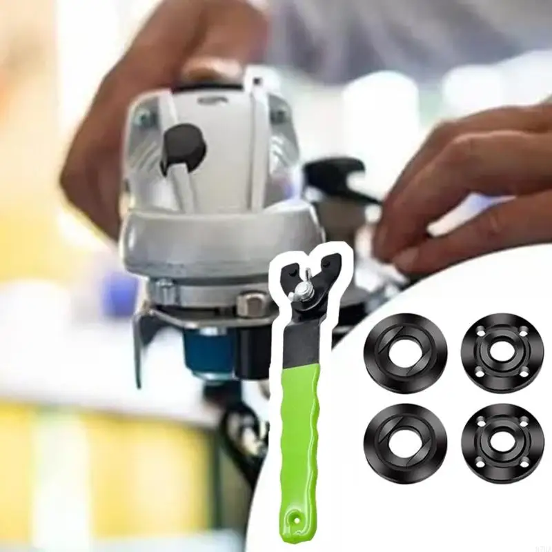 

Grinder Inner Outer Flange Nut Set Metal Pressure Plate Nut with Adjustable Spanner Wrench For Angle Sander 87HA