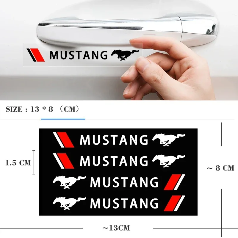 Car Door Handle Bowl Scratch Protective Invisible Transparent Stickers Strip For Ford Mustang Shelby GT 350 500 Cobra Auto Goods