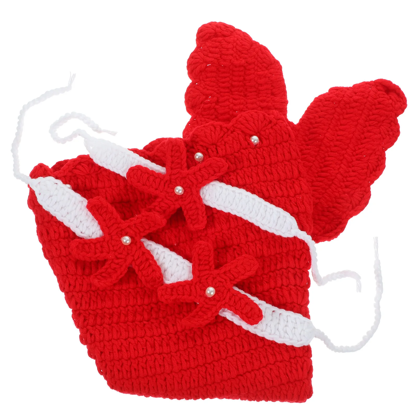 

1Set Baby Mermaid Tail Photography Props Red Newborn Cosplay Suit Infant Costume Newborn Photography Props Baby Suits