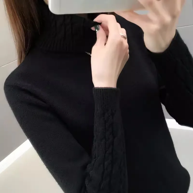 

Women Sweater Pullover Winter Knitted Turtleneck Long Sleeve Slim Jumper Tops 2025 Ladies Casual Soft Warm Sweaters Clothing