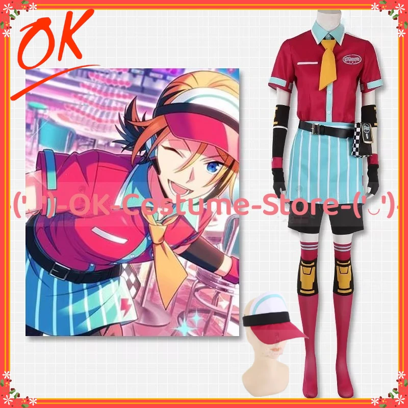 

[Customized Size] Helios Rising Heroes Leonard Wright Jr. Cosplay Costume Hat HEROS DINER Fast Food Fast Food Uniform Party Suit
