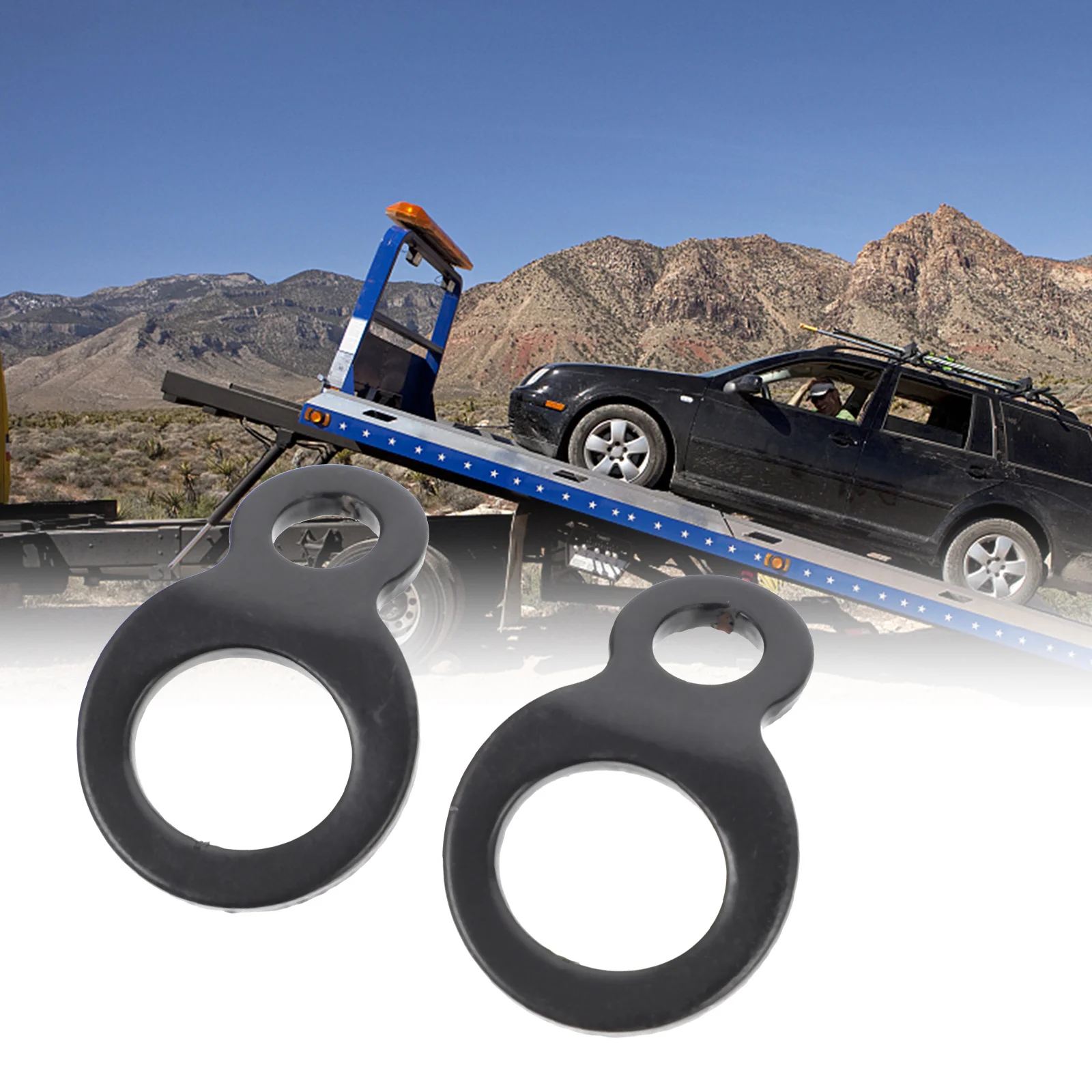 

2Pcs Robust Trailer Tow Hooks D-Shape Rings for Secure Truck Motorcycle Strapping Applications Black Truck Tow Hooks