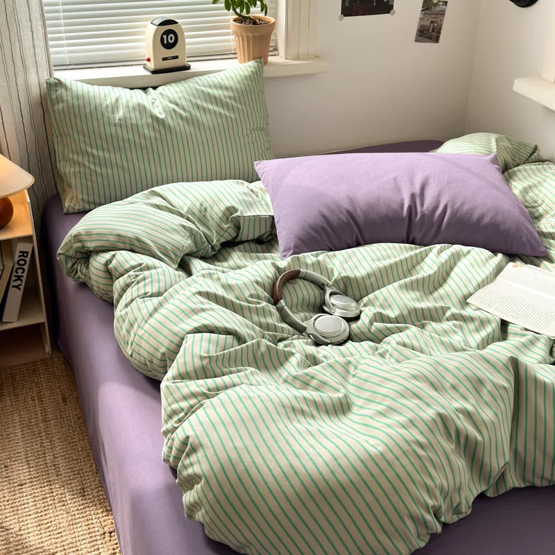 Bed Linen Sheets Comforter Sets Duvet Cover 4pcs Soft-Fiber Moisture-Wicking Breathable Washable Cotton Jacquard 3pcs Set
