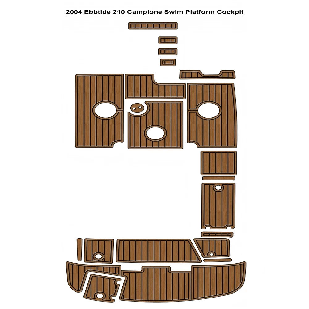 

2004 Ebbtide 210 Campione Swim Platform Cockpit Pad Boat EVA Foam Faux Teak Deck Floor Mat SeaDek Style Self Adhesive