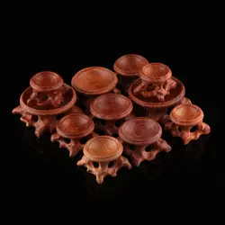 Figurine Crystal Ball Base Handicraft Desktop Ornaments Photography Props Display Stand Sphere Stone Support Wooden Holder