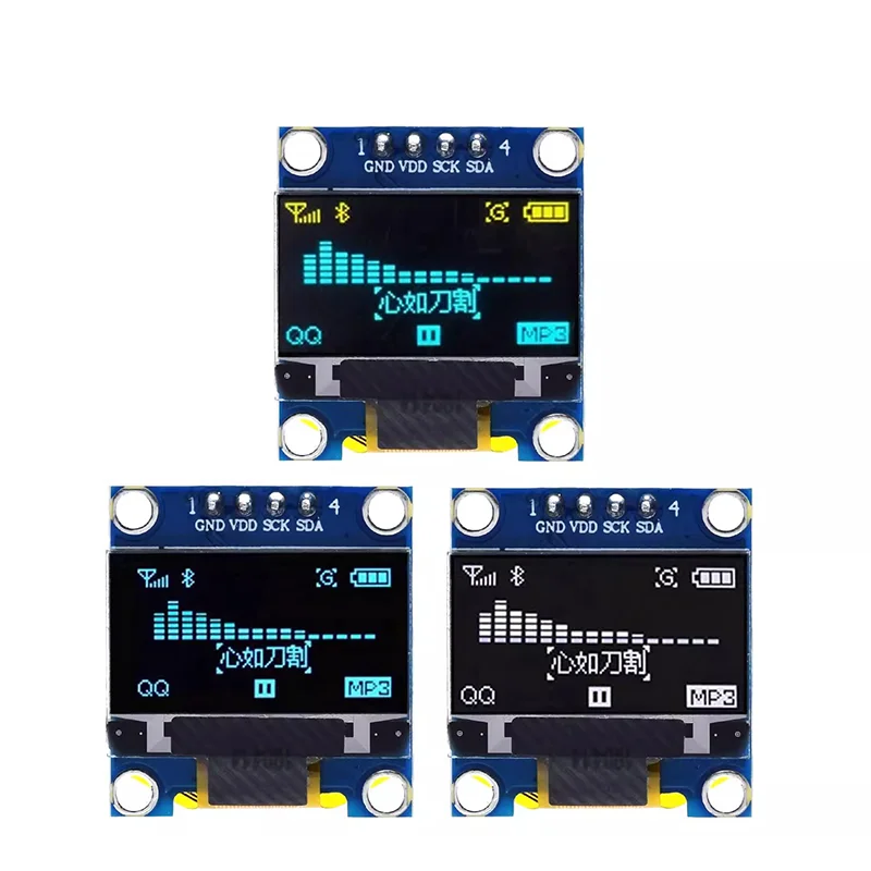 Imagem -03 - Módulo de Exibição Oled Branco para Arduino Placa de Tela Lcd Certificação Rohs 0.96 Polegada Iic Serial 128x64 I2c Ssd1306 12864