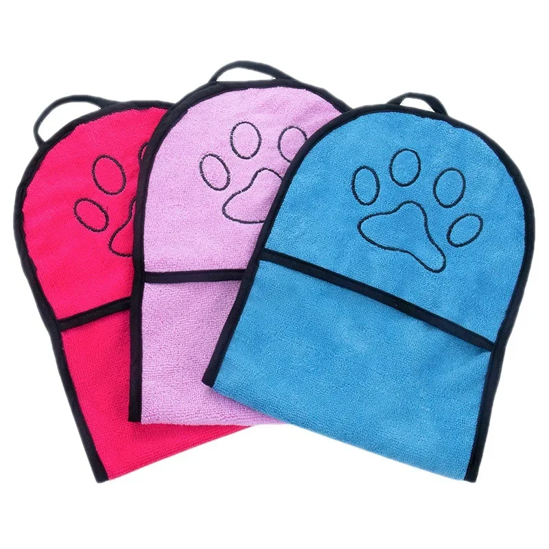 Toalla de baño suave para perros, toalla para mascotas de secado rápido, Toalla de baño absorbente de fibra para gatos, práctico paño de limpieza para mascotas, accesorios para perros