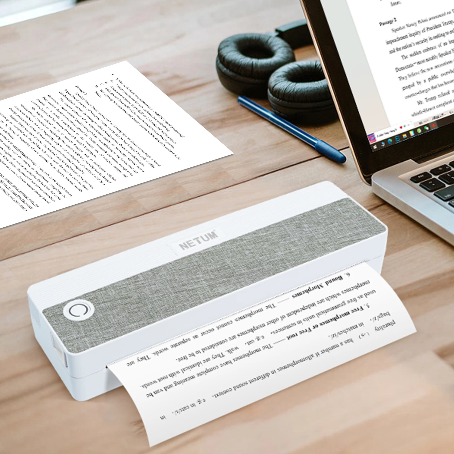 

Type-C Rechargeable Mini Pocket Portable Printer Folded Thermal Paper Printing for Student Home Use Stock Document Printer