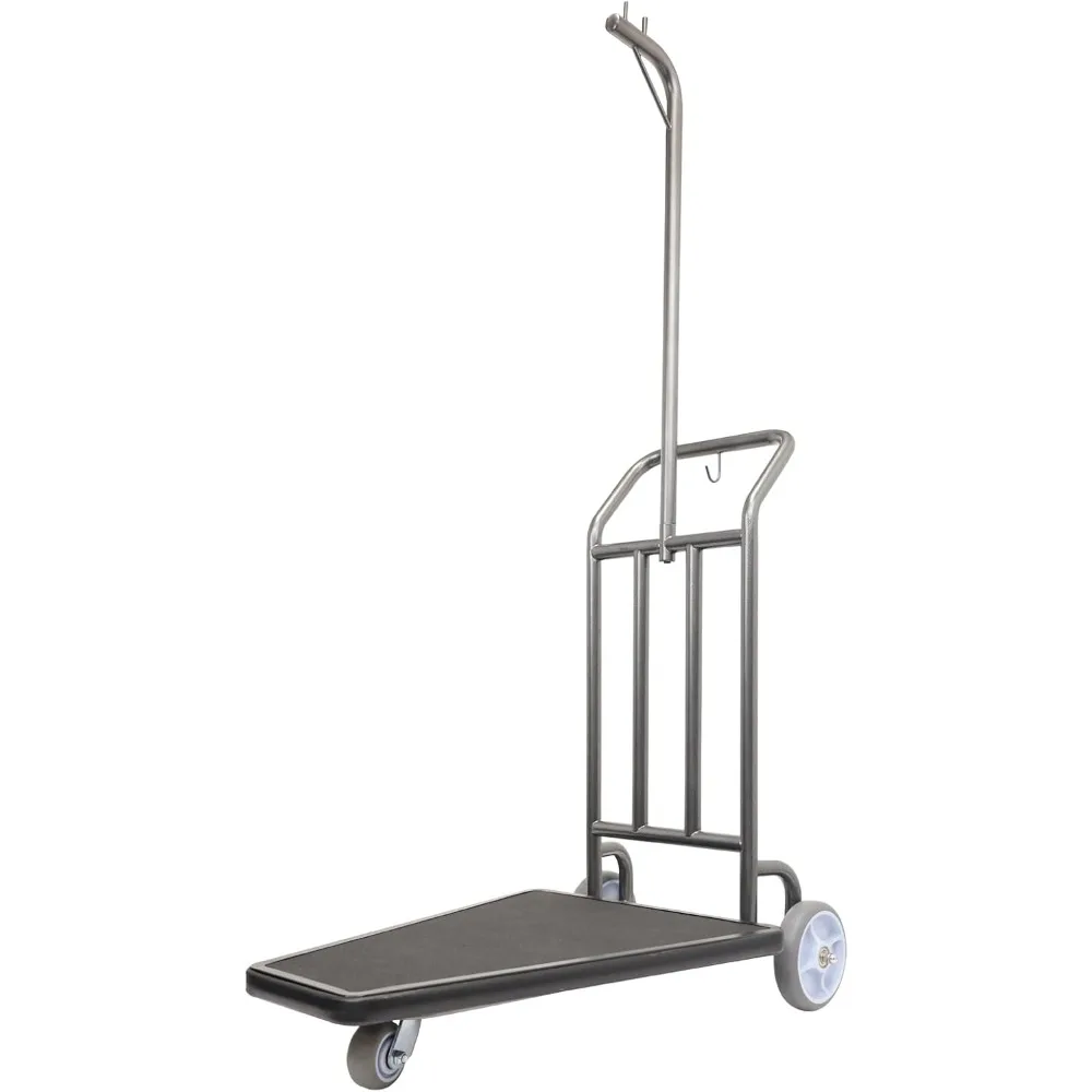 

Coastal Luggage Cart w/ 3 Wheels – Rust Resistant Hammertone Finish, Rubber Deck, Compact Collapsible Steel Carrier for Beach