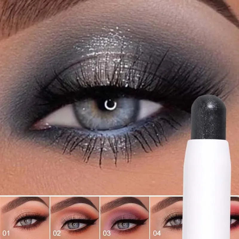 Double-head Eyeshadow Stick Diamond Shimmer Highlighter Pencil Pearl Pigment Long Lasting Cream Eye Shadow Matte Brush Pen