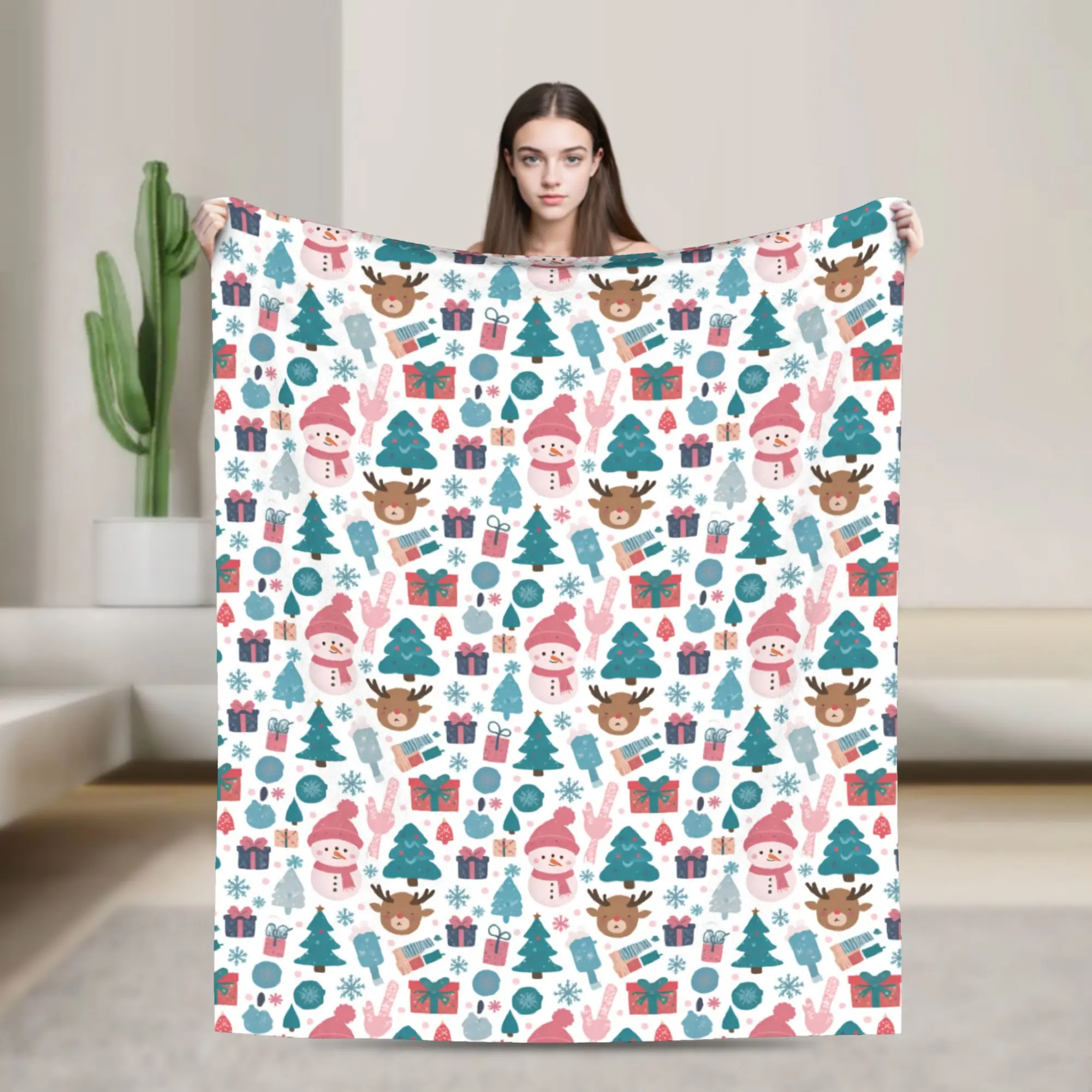 Christmas xmas Santa Claus Blanket Soft Velvet Novelty Present  Throw Blanket Quilt