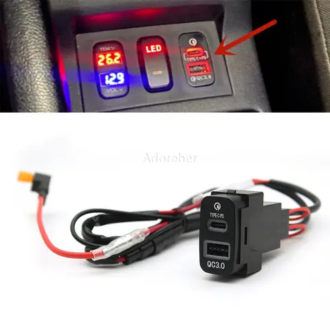 Para mitsubishi auto pajero lancer ex lancer força dazzle outlander pd carregador de carro qc3.0 carregador rápido duplo