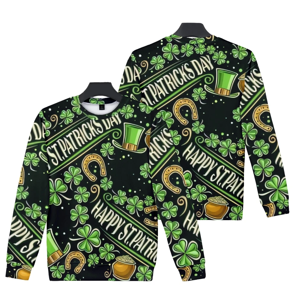 

St.Patrick's Day Sweatshirt Fashion Clothes Casual Pullover Man/Woman Tops Daily Harajuku Long-Sleeved Pullover Streetwear