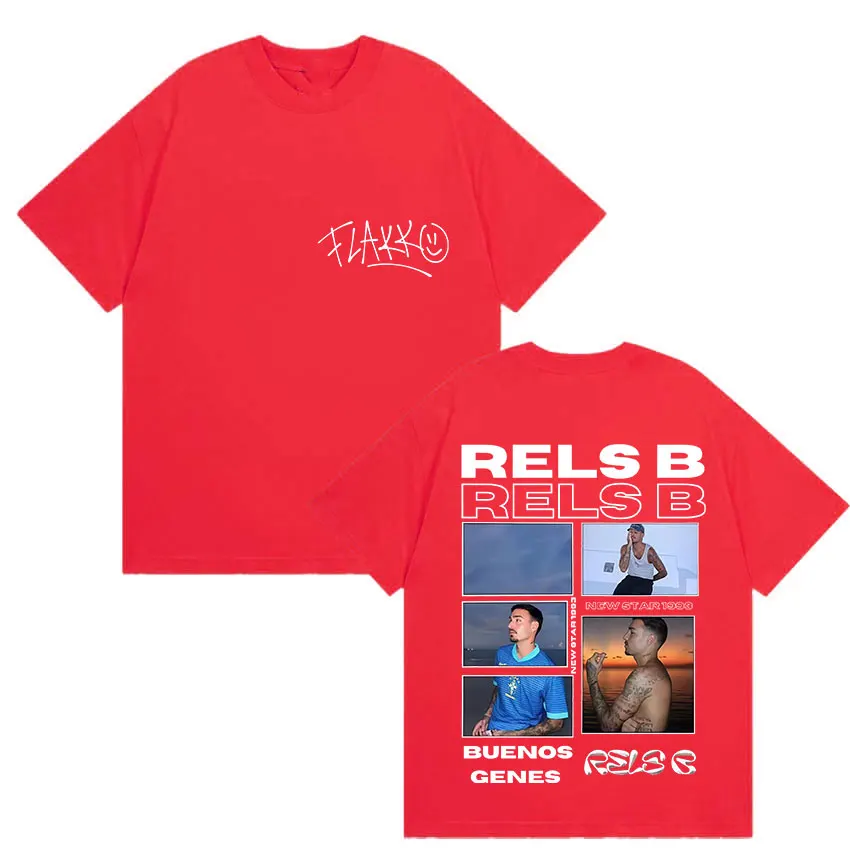 مغني الراب RELS B نحيل Flakk جولة الألبوم 2025 ميرش تي شيرت رجالي الهيب هوب القوطية قصيرة الأكمام تي شيرت موضة عالية الجودة تي شيرت