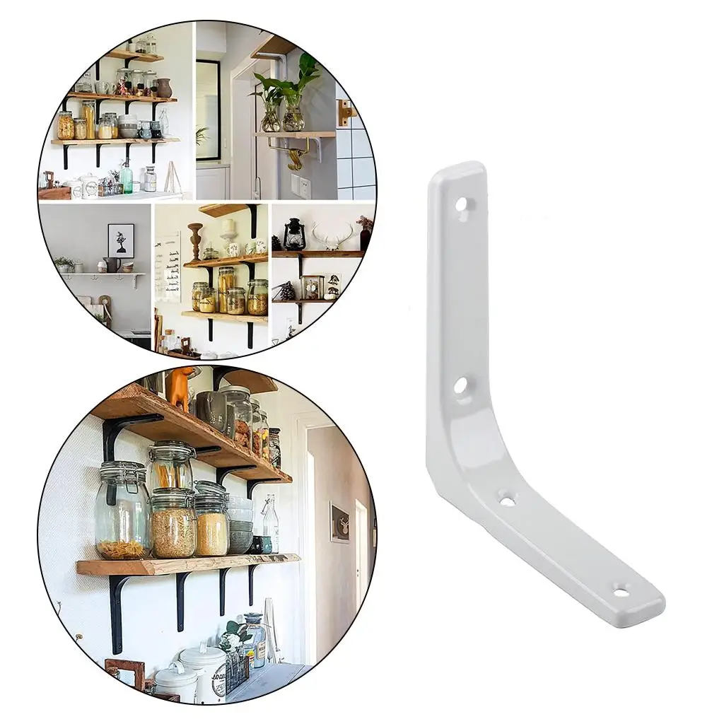 2-4pack Heavy Duty Shelf Bracket Wall Hanging Shelve L Shaped Brackets White