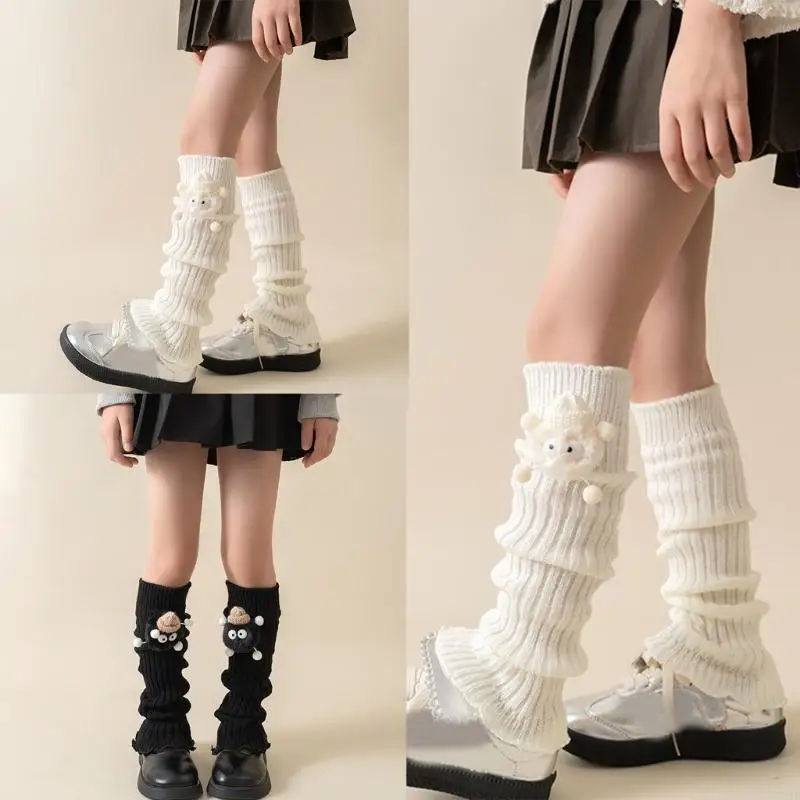 090B Flexible Knitted Leg Warmer Fashionable Leg Warmer Kids Loose Socks Warm Winter Layering Accessory for Ladies & Girls