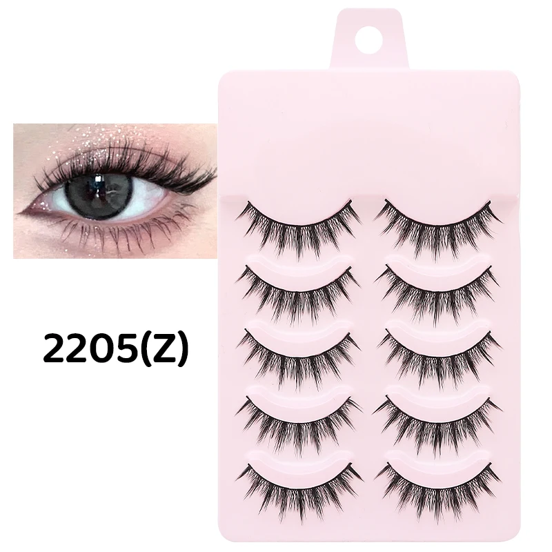 DINGSEN 5 Paar Manga-Wimpern, Augen-Wimpern, weiche, natürliche lange Wimpern, künstliche Wimpern, Anime-Wispy-Streifen, falsche Wimpern, Make-up – Detail 32