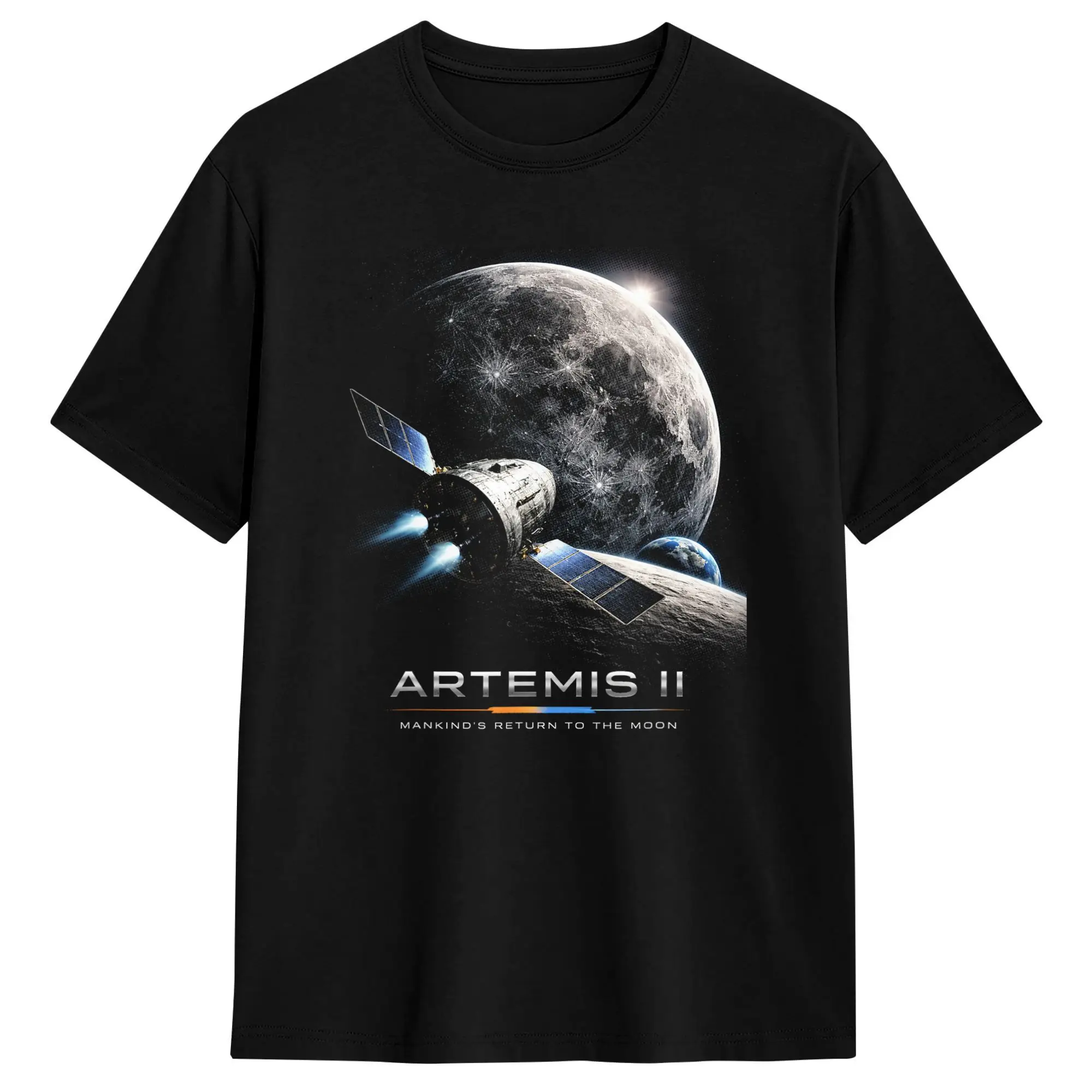 Artemis 2026 Rocket Launch Mission to The Moon Artemis 2 T Shirt Men 100% Cotton T-Shirt Tees Short Sleeve Tops Plus Size