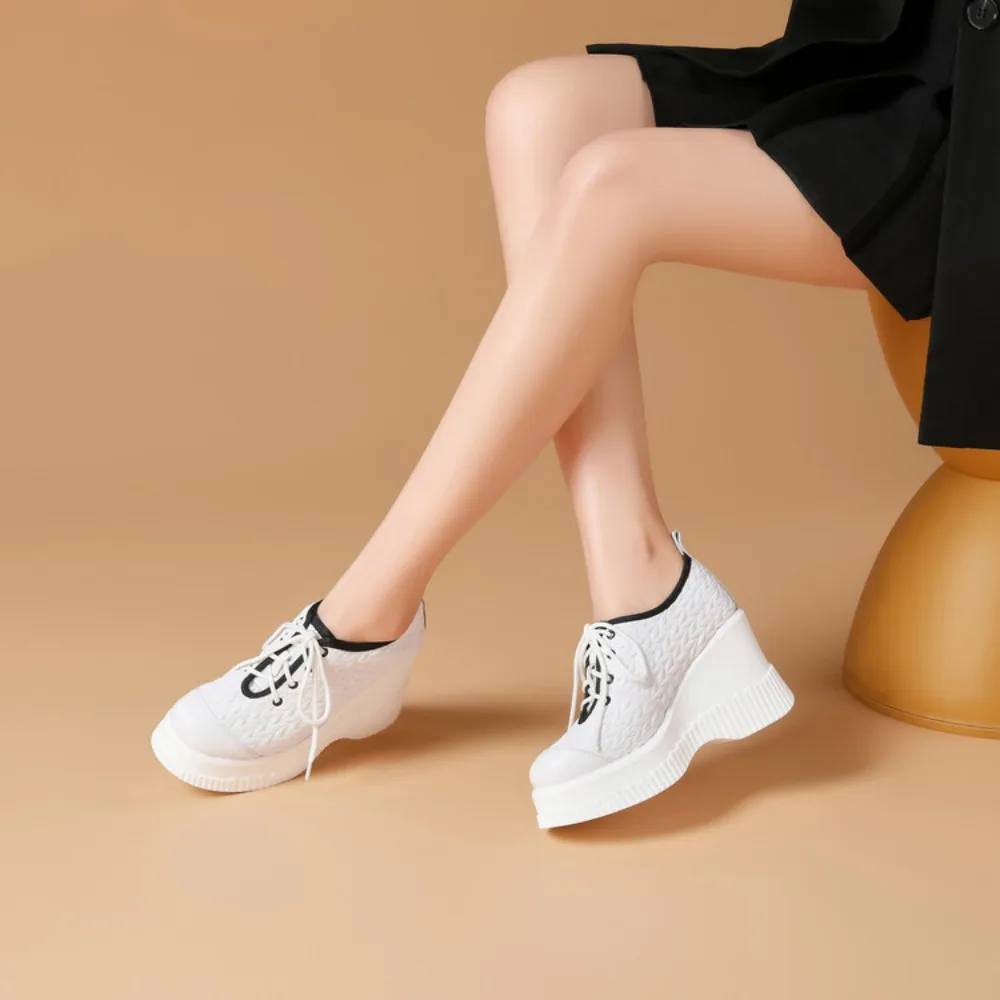 Internal Increase Chunky Shoes Women Comfortable Platform Shoes Female Casual Vulcanized Shoes Fashion High Heel Woman Sneakers