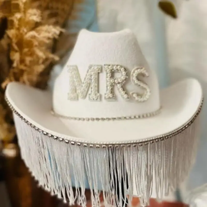 31BF Mũ Cao Bồi Tuyệt Đẹp Mũ Da Bò Miền Tây Cho Cô Dâu Nữ Cô Gái Đạo Cụ Chụp Ảnh