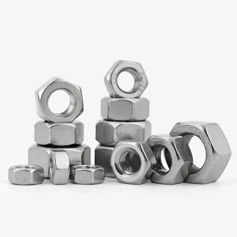 Mur Baut Heksagonal Baja Tahan Karat UNC 304 4-40 6-32 8-32 10-24 12-24 1/4-20 3/4-16 5/16 3/8 Inci Ulir Mur Heksagonal untuk Sekrup Baut